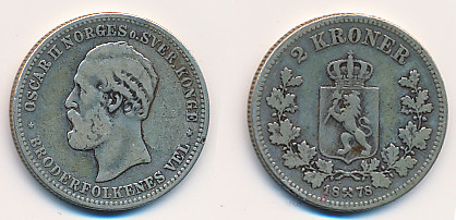 Valør: 2 kr - Årstall: 1878 - Kvalitet: s1