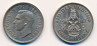 Valør: 1 Shilling - UK - Årstall: 1947