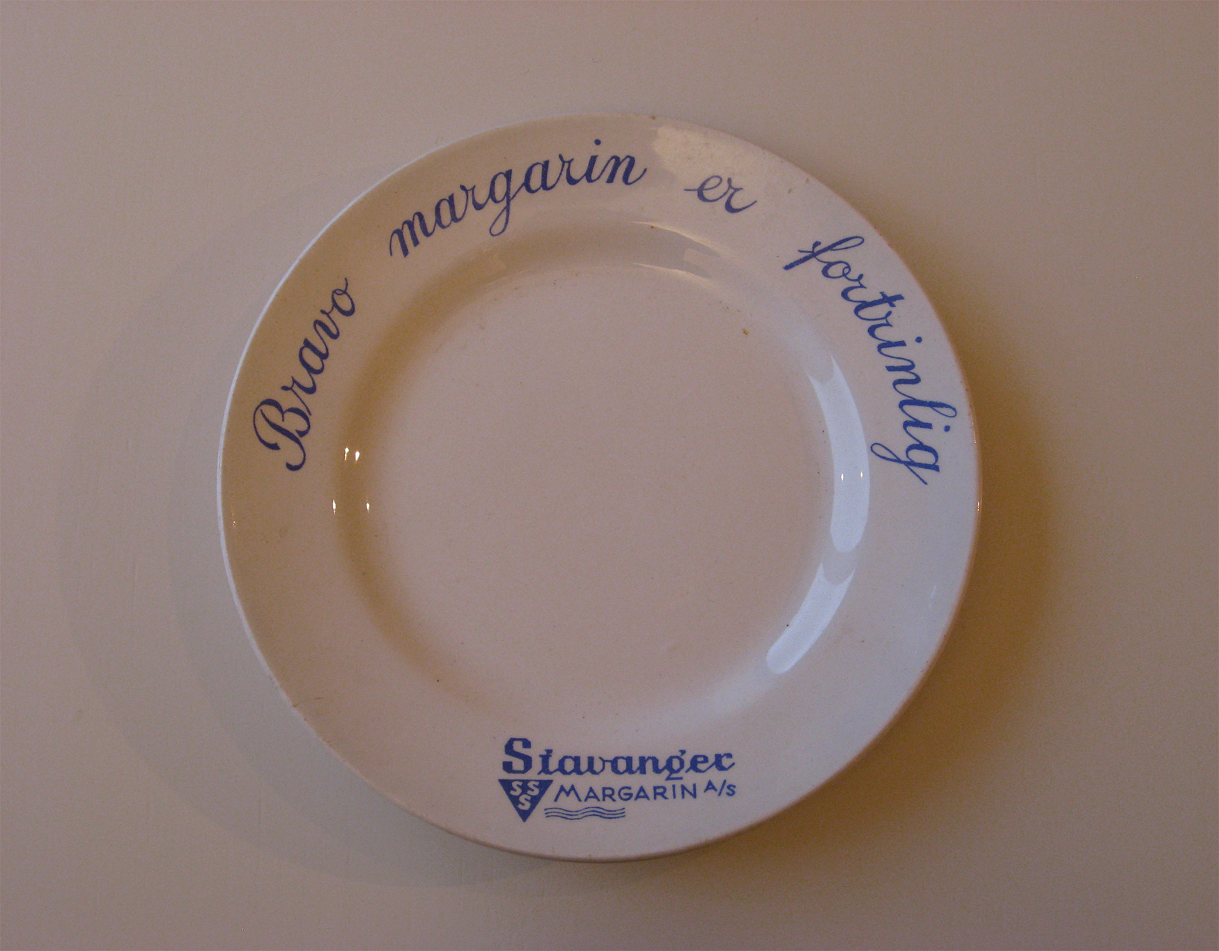 Margarin tallerken Stavanger Margarin A/S