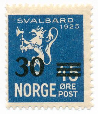 NK158 Løveprovisorier - Blå 30 øre på 45 øre