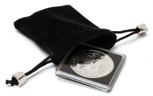 Leuchtturm myntpose i velur 70mm x 90mm